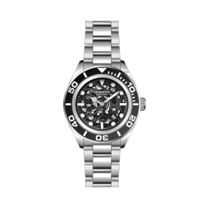 U.S Master Polo Club USM-FD04-SL-BK Japanese Movement Solid Steel Band Men Watch 